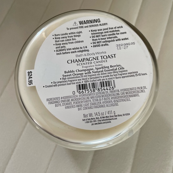 NWT B&BW Champagne Toast Holiday Edition 3 Wick Candle - Picture 3 of 5